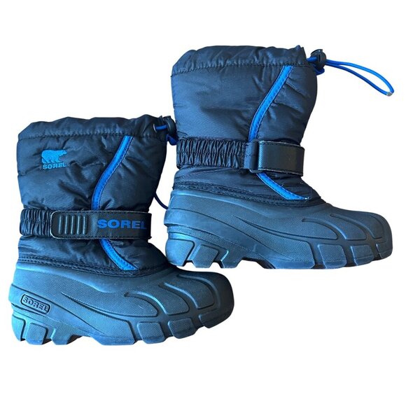 Kids Flurry Weather Resistant Snow Boot Black Blue Removable Lining Size Kid 12 - Picture 12 of 16